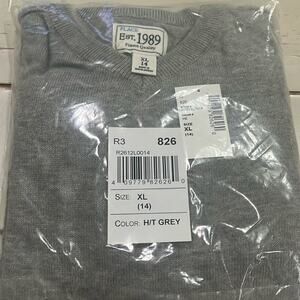 Children’s Place Boys Sweater XL 14 Long Sleeve V-neck Heather Grey 100% Cotton